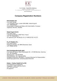 Company Registration Numbers - K+K Hotels