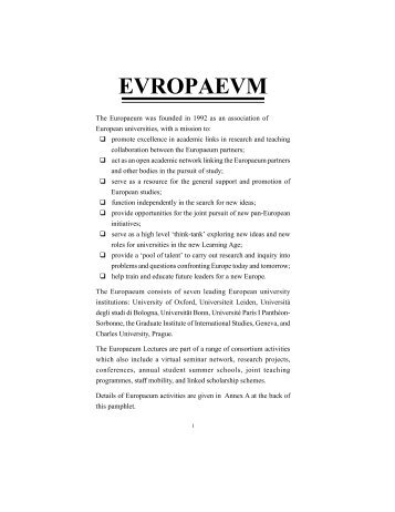 EVROPAEVM - The Europaeum