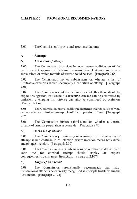 Consultation Paper on Inchoate Offences - Law Reform Commission