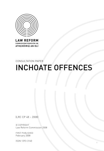 Consultation Paper on Inchoate Offences - Law Reform Commission