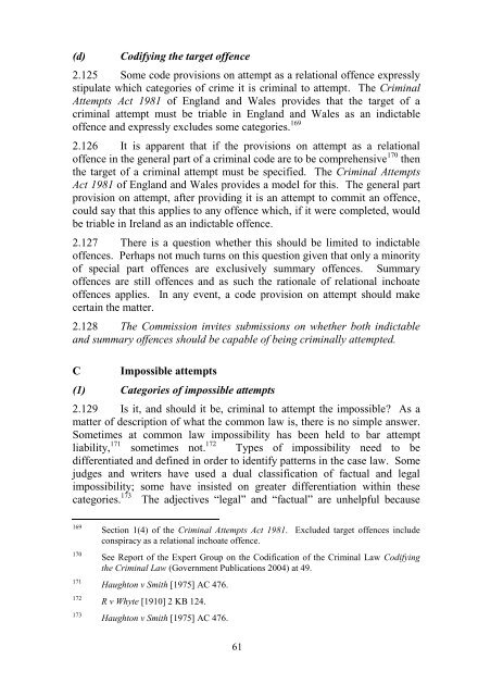 Consultation Paper on Inchoate Offences - Law Reform Commission