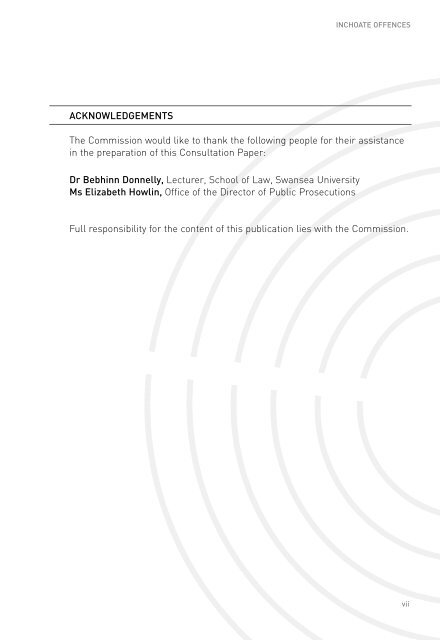 Consultation Paper on Inchoate Offences - Law Reform Commission