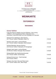 Wein- und Getränkekarte Website 2012 - K+K Hotels