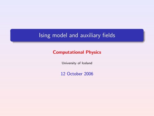 Ising model and auxiliary fields