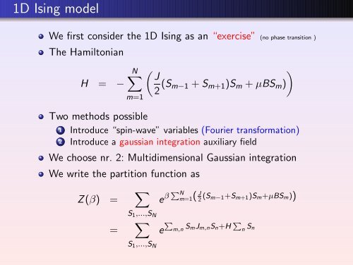 Ising model and auxiliary fields