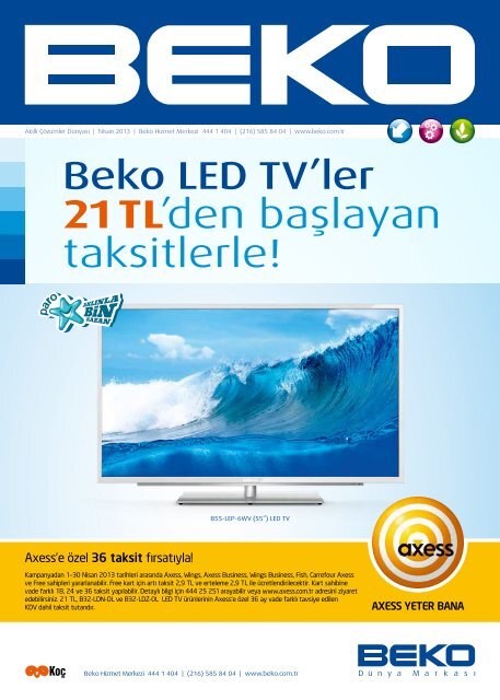 21 TL'den baÅlayan taksitlerle! - Beko