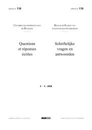 Questions et rÃ©ponses Ã©crites Schriftelijke vragen en ... - de Kamer