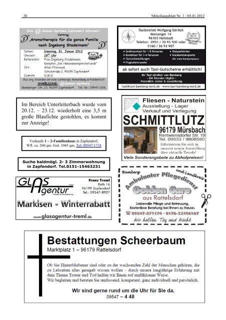 Mitteilungsblatt Nr. 1 - Anfang Januar - Zapfendorf