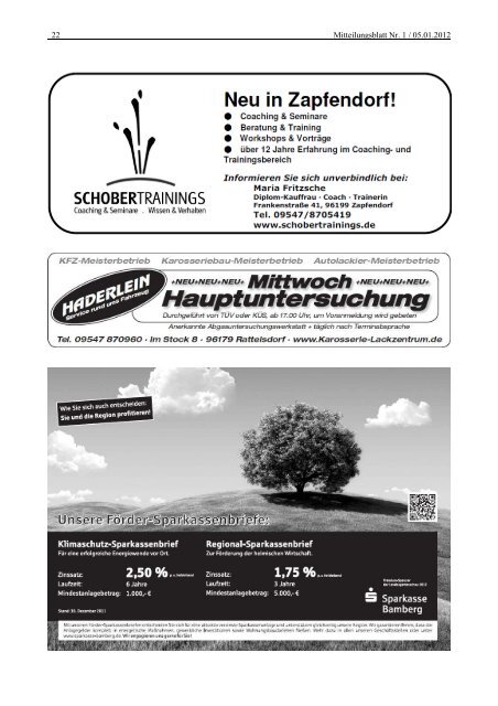 Mitteilungsblatt Nr. 1 - Anfang Januar - Zapfendorf