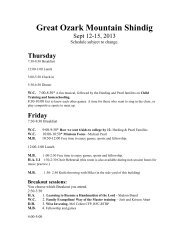 Great Ozark Mountain Shindig - No Greater Joy Ministries