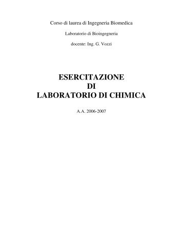 ESERCITAZIONE DI LABORATORIO DI CHIMICA