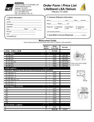 Order Form / Price List LifeStand LSA Helium - Frank Mobility Systems