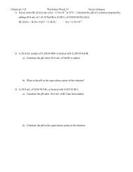 Chemistry 112 Worksheet Week 13 Fetzer Gislason 1) Furoic acid ...