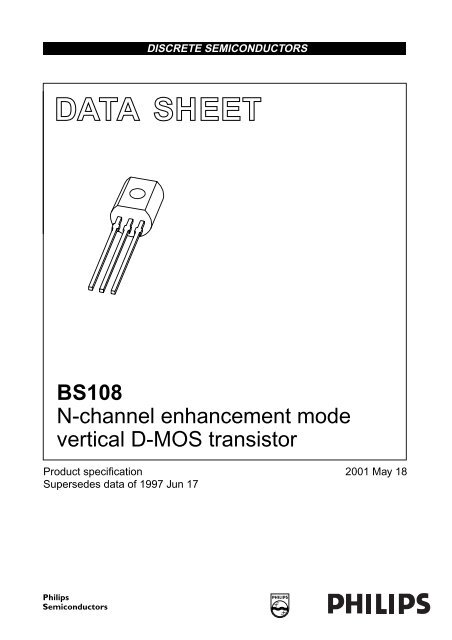 BS108 N-channel enhancement mode vertical D-MOS transistor