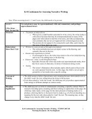 K-8 Continuum for Assessing Narrative Writing - The Reading ...