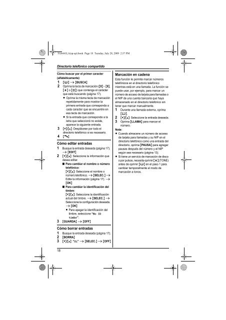 MANUAL DE USUARIO KX-TG6441LAT(es) - Panasonic