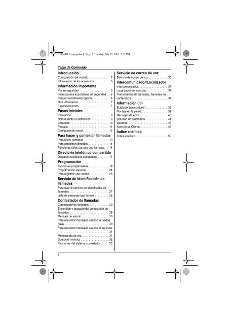 MANUAL DE USUARIO KX-TG6441LAT(es) - Panasonic