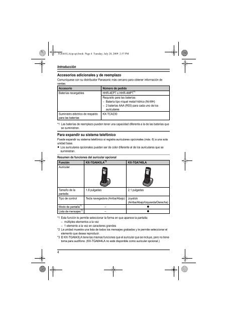 MANUAL DE USUARIO KX-TG6441LAT(es) - Panasonic