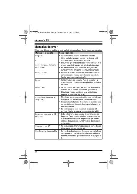 MANUAL DE USUARIO KX-TG6441LAT(es) - Panasonic