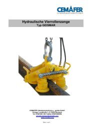 Hydraulische Vierrollenzange Typ GEISMAR - Cemafer GmbH