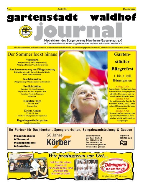 Gartenstadt Waldhof Journal Stadtteil Portal Mannheim