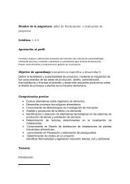 Nombre de la asignatura: taller de FormulaciÃ³n y evaluaciÃ³n de ...
