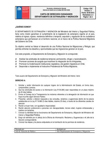 Carta Derechos Ciudadanos - Departamento de ExtranjerÃ­a y ...