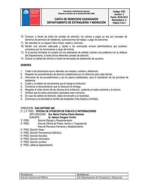 Carta Derechos Ciudadanos - Departamento de ExtranjerÃ­a y ...