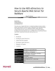 How to Use NDS eDirectory to Secure Apache Web ... - CGISecurity