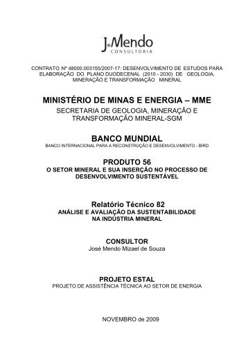 Sustentabilidade - MinistÃƒÂ©rio de Minas e Energia