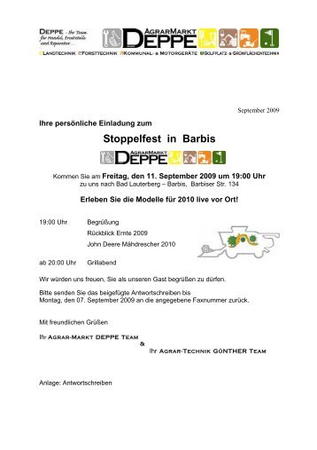 Stoppelfest in Barbis - Agrar-Markt DEPPE