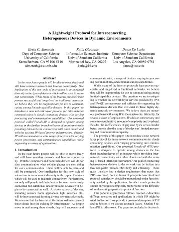 A Lightweight Protocol for Interconnecting Heterogeneous ... - NMSL