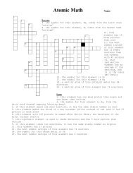 Atomic Math Crossword Puzzles