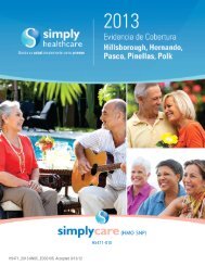 Evidencia de cobertura - Simply Healthcare Plans