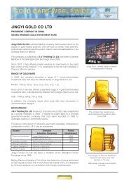 JINGYI GOLD CO LTD - Gold Bars Worldwide