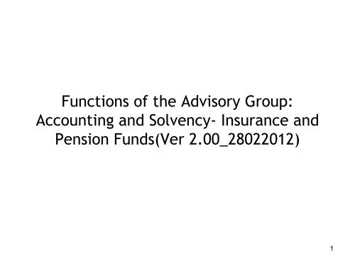 Function of Life Insurance Advisory Group - Actuarial Society of India