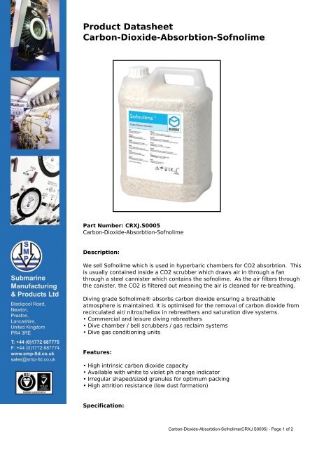 Product Datasheet: Carbon-Dioxide-Absorbtion-Sofnolime