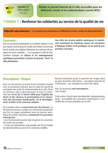 Fiche action nÂ° 12 Rendre le portail internet de la ville accessible ...