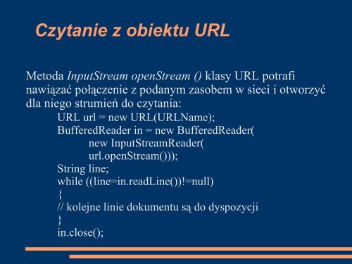 Java â programowanie sieciowe - Koszalin