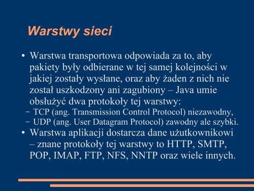 Java â programowanie sieciowe - Koszalin