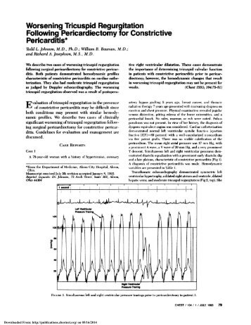 Worsening Tricuspid Regurgitation Following Pericardiectomy for ...