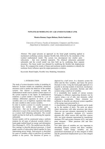 NONLINEAR MODELING OF A QUANSER FLEXIBLE LINK Monica ...