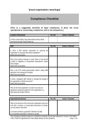 Compliance Checklist - The MHCC Policy Resource