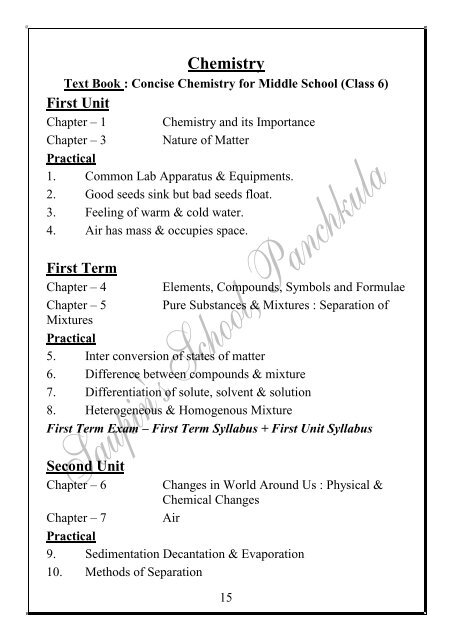 Syllabus 2013 â 14 Class 6