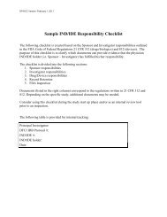 Sample IND/IDE Responsibility Checklist