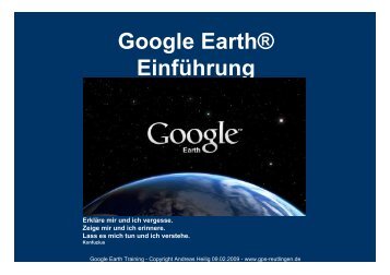 Google Earth® Einführung - GPS-Reutlingen