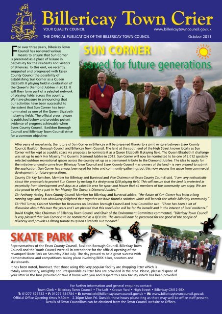 October 2011 Issue - Billericay Town Council