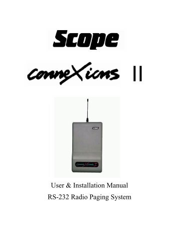 User & Installation Manual RS-232 Radio Paging ... - Comp Page