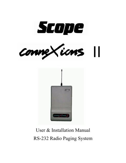 User & Installation Manual RS-232 Radio Paging ... - Comp Page