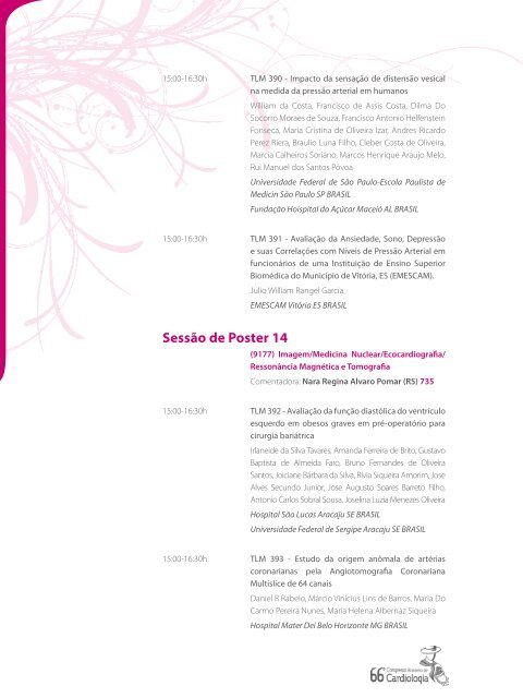 domingo - 66 Congresso Brasileiro de Cardiologia - Sociedade ...